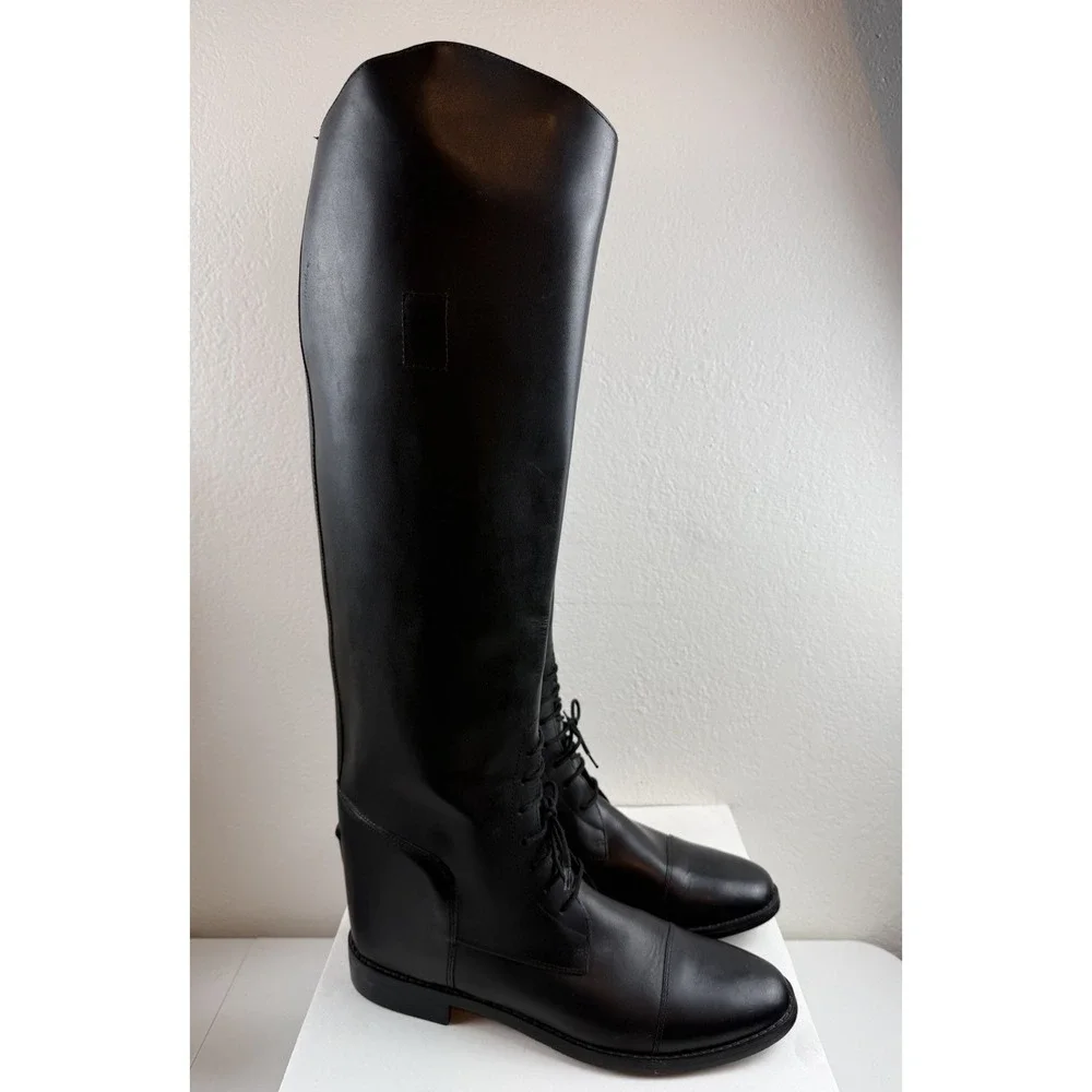 Vintage Amazonas Cavalier Womens Black Leather Riding Boots Sz 10.5M Equestrian